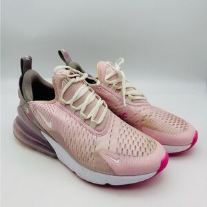 Nike Youth Grade School Air Max 270 Pink and White Sneakers, 6Y
